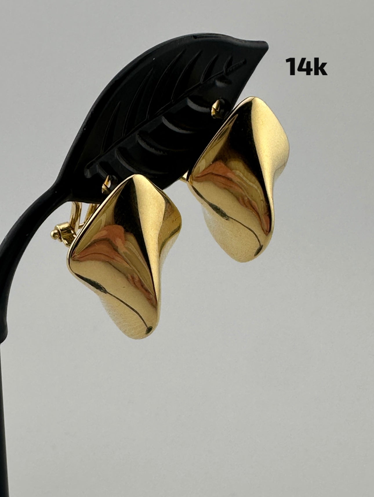 14K Gold Abstract Wave Earrings