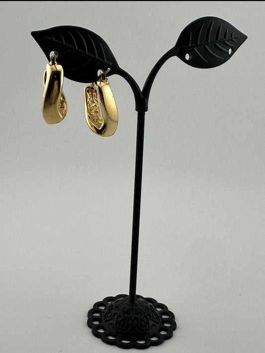 Twisted gold hoop earrings 10k