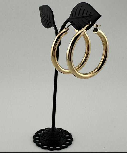 10K Gold Classic Hoop Earrings