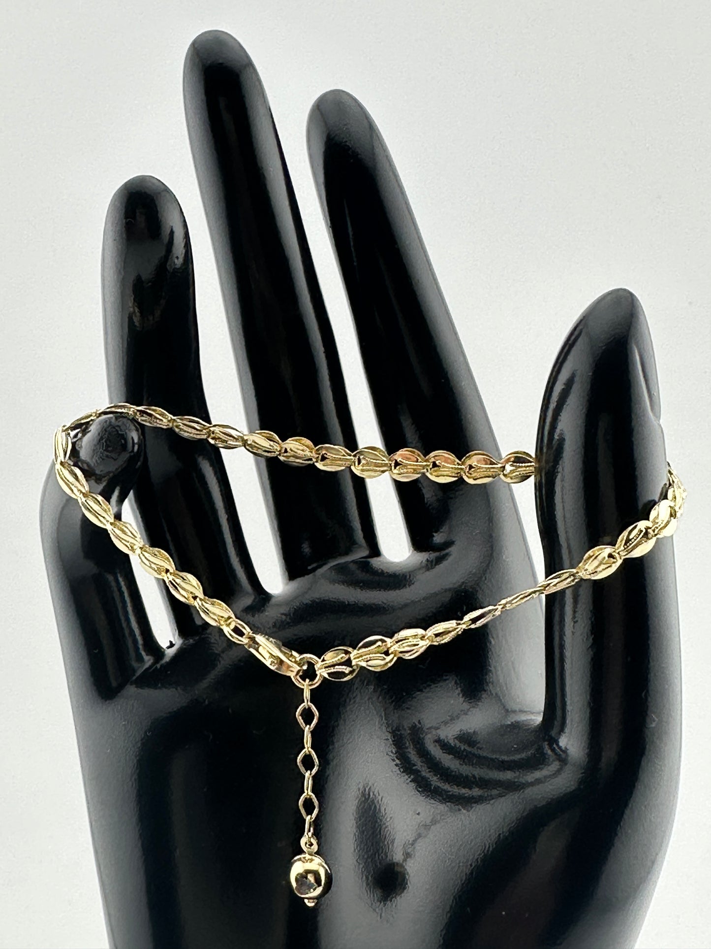 10K Gold Textured Link Bracelet