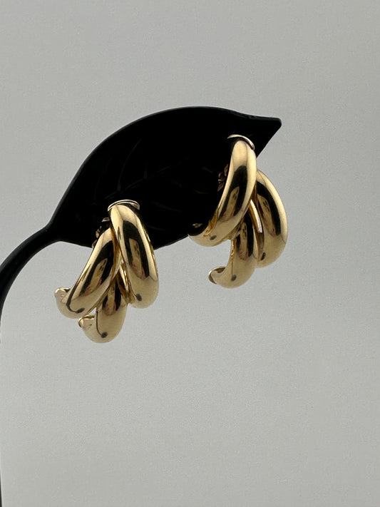 10K Gold Triple Hoop Earrings