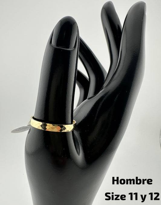 10K Gold Faceted Men's Band Ring