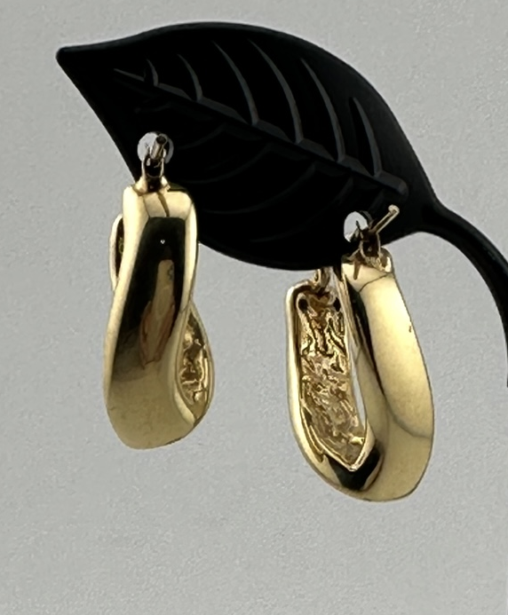 Twisted gold hoop earrings 10k